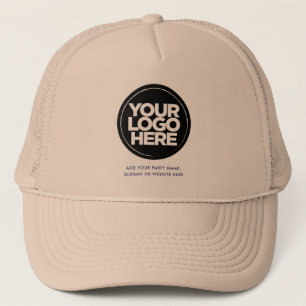 Beige Personalisierte Logos und Textbaseball Truckerkappe