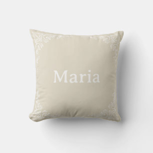 Beige Personalisierte Moderne Elegante Typografie Kissen