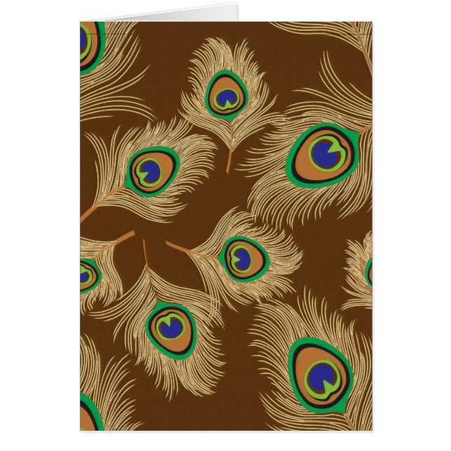 Beige Pfauenfedern auf Schokoladenbraun (Vorne)