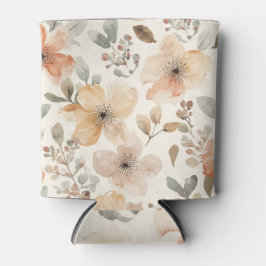 Beige Pfirsich Blumen-Wasserfarbe Botanisches Must Dosenkühler
