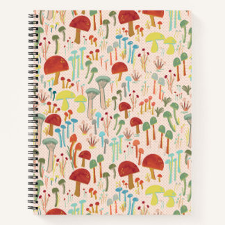 Beige Pilzgarten Notebook Notizbuch