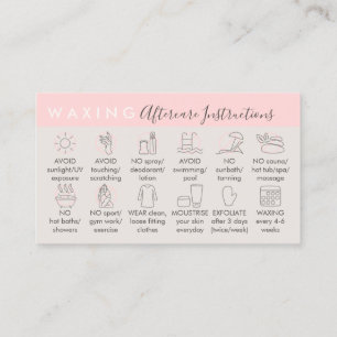 Beige Pink Waxing Nachsorgehinweise Anweisungen Visitenkarte