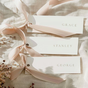 Beige Platzkarten für Hochzeitsnahrung