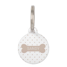 Beige Polka-Dosen und Hundeknochen und Information