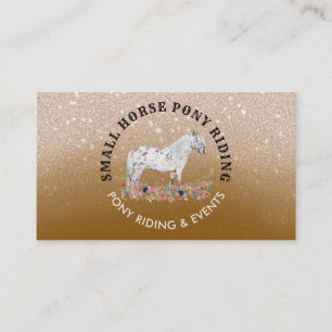 Beige Pony Pferde Pferderennfahrer braun Visitenkarte
