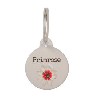 Beige Primrose Blume Haustiermarke