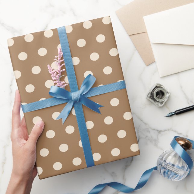 beige Punkte Geschenkpapier (Schenken)