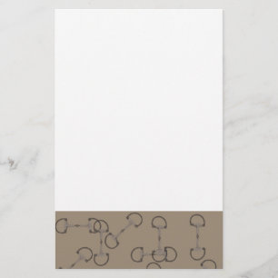 Beige Reitpferde Bits Briefpapier