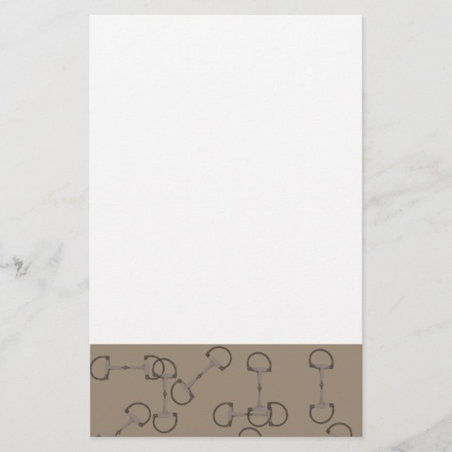 Beige Reitpferde Bits Briefpapier (Vorderseite)