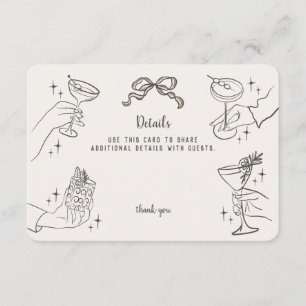 Beige Retro Cocktail Party Details Einlegen Beige Begleitkarte