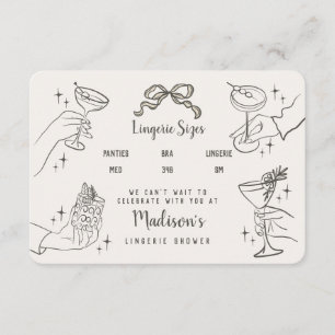 Beige Retro Cocktail Party Fingerabdrücke Größe ei Begleitkarte