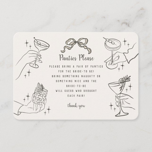 Beige Retro-Cocktail-Party-Pantoffeln Bitte einfüg Begleitkarte (Vorderseite)