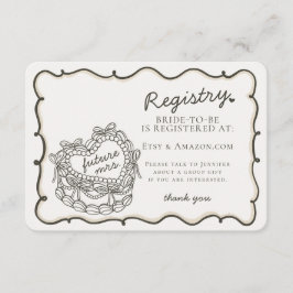 Beige Retro Herz Coquette Kuchen Registrierung Bei Begleitkarte