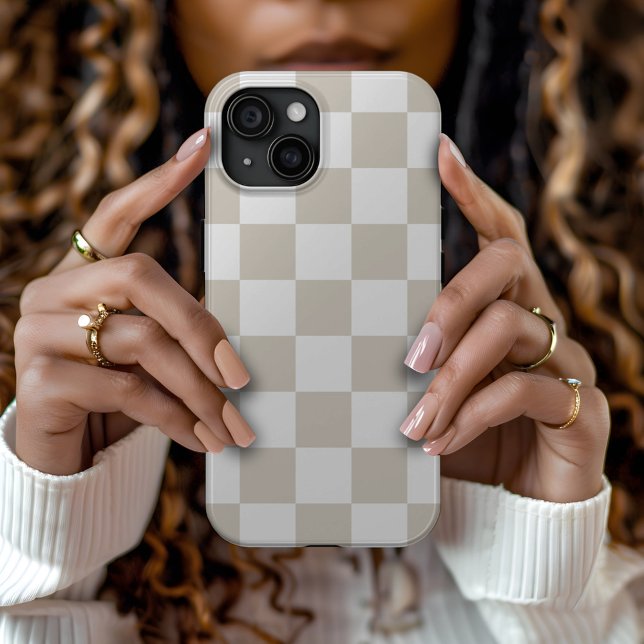 Beige Retro Karo Case-Mate iPhone Hülle (Von Creator hochgeladen)