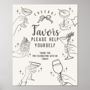 Beige Retro Vintage Cocktail-Party-Geschenke Schil Poster