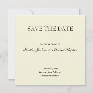 Beige Rett Date Hochzeit Beruflich Minimalistisch Save The Date