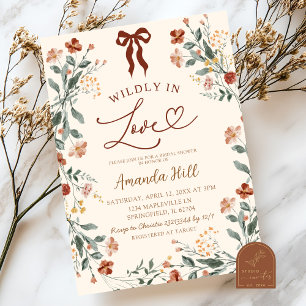 Beige Ribbon Wildblume Brautparty Einladung