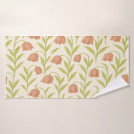 Beige-rosa Blumenhandtuch Badehandtuch