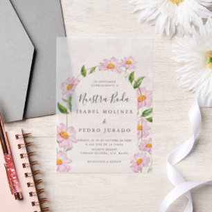 Beige Rosa Botanische Nuestra Boda Spanische Hochz