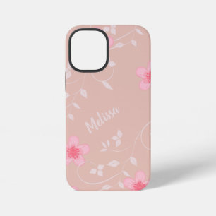 Beige Rosa Floral iPhone 12 Mini Hülle