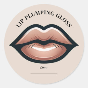 Beige rosa, neutrale Lippen Lippenglanzspäne Makeu Runder Aufkleber