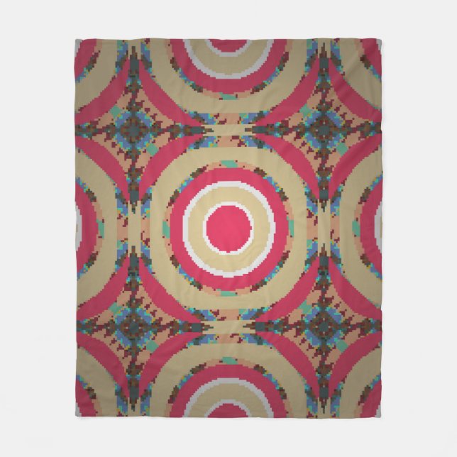 Beige, rosa und blaue Textur. Abstrakte Ornamente. Fleecedecke (Vorderseite)