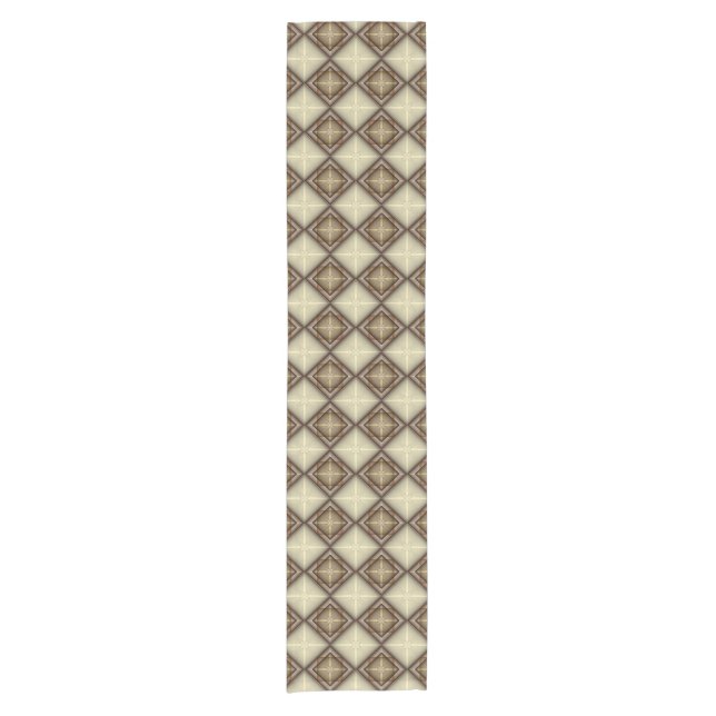 Beige & Rose Diamonds Kurzer Tischläufer (Vorderseite)
