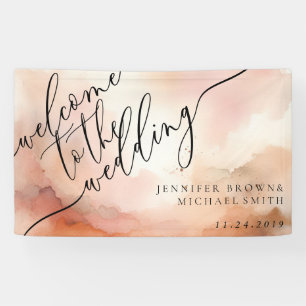 Beige Rose Gold Wasserfarbe Rosa Hochzeit Banner