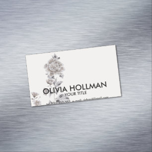 Beige Rose Magnetische Visitenkarte