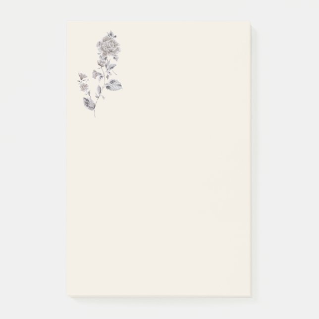 Beige Rose Post-it Klebezettel (Vorderseite)