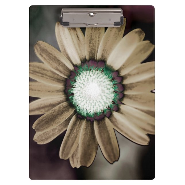 Beige Rustic Daisy Clipboard Klemmbrett (Vorderseite)
