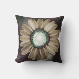Beige Rustic Daisy Throw Kissen
