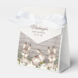 Beige Rustikale Kaninchen Custom Baby Dusche Geschenkschachtel