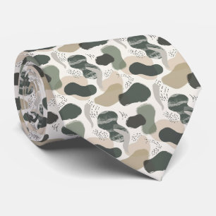 Beige & Sage Green Simple Boho Krawatte