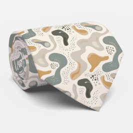 Beige & Sage Green Simple Boho Krawatte