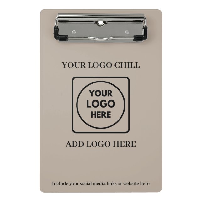 Beige Sand Custom Logo Mini clipboard Klemmbrett (Vorderseite)