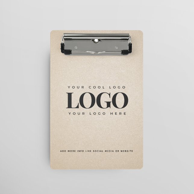 Beige Sand Grainy Add Company Logo-Geschäft kunden Mini Klemmbrett (Von Creator hochgeladen)