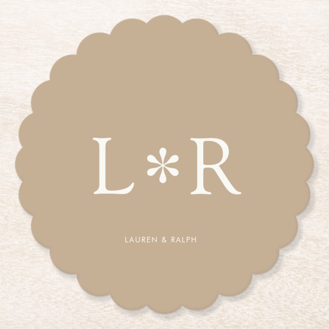 Beige Sand | Simple Chic Couple Untersetzer (Vorderseite)