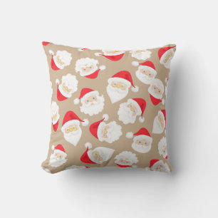 Beige Santa Christmas Pillow Kissen