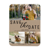 Beige Save the Date Hochzeit 3 Fotos