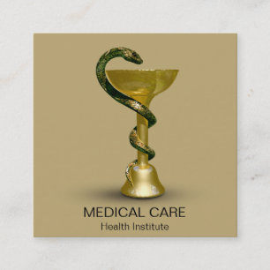 Beige Schlange Bowl Hygieia Medical Gold Caduceus Quadratische Visitenkarte
