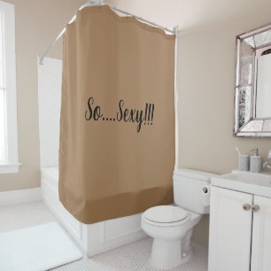 Beige schlichte Duschvorhang