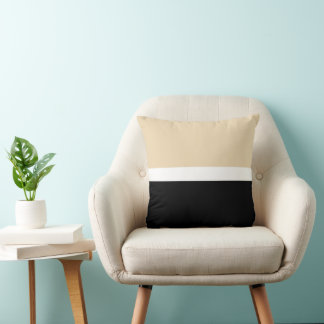 Beige Schwarz Abstrakter Streifen Kissen