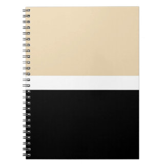 Beige Schwarz Abstrakter Streifen Notizblock