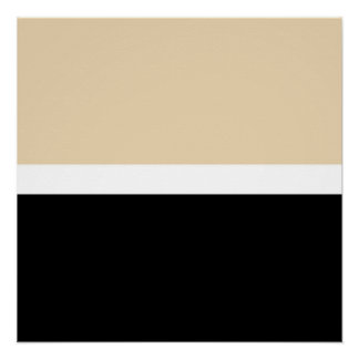 Beige Schwarz Abstrakter Streifen Poster