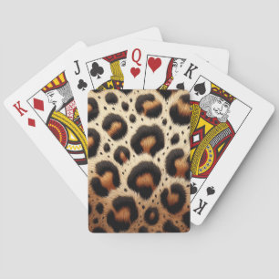 Beige & Schwarz Leopard Fell Tierprint Flecken  Spielkarten