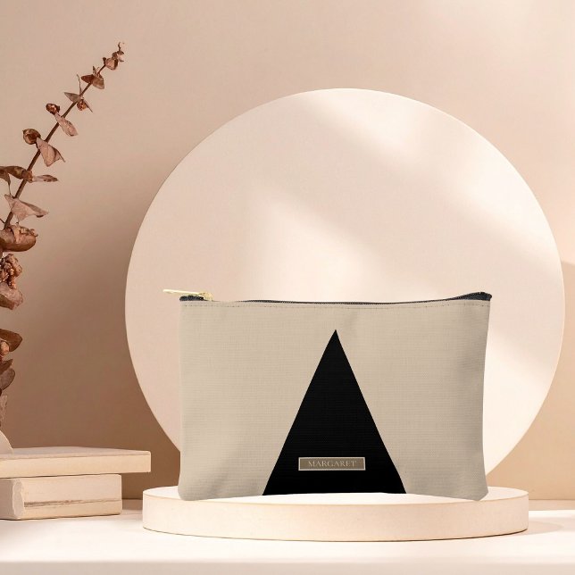 Beige Schwarz Modern Minimal  Zubehörtasche (Von Creator hochgeladen)