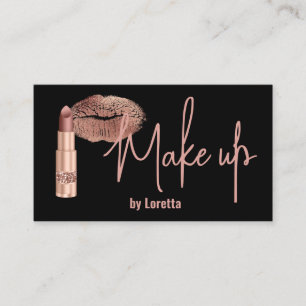 Beige schwarze Make-up-Visitenkarte Visitenkarte