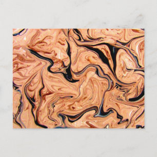 Beige Schwarze Marmor Abstract Muster Hintergrund Postkarte