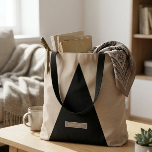 Beige schwarze moderne Minimal-Tasche